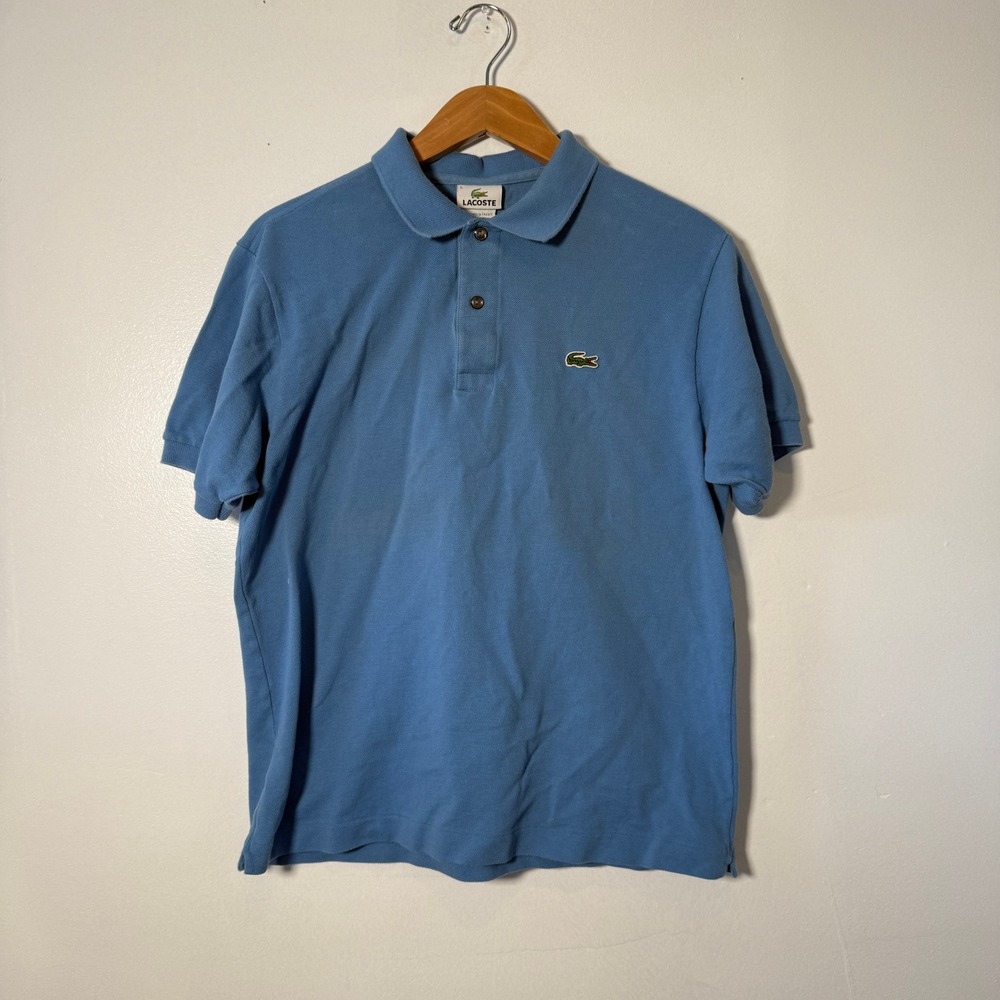 Lacoste Polo Shirt Mens 5 Blue Short Sleeve Cotton Pique Logo Made in France